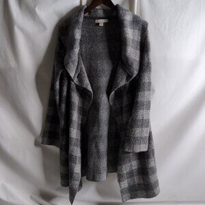 Ellen Tracy Women's Grey/Light Grey Acrylic/Wool Cardigan/Shawl, Size XL
